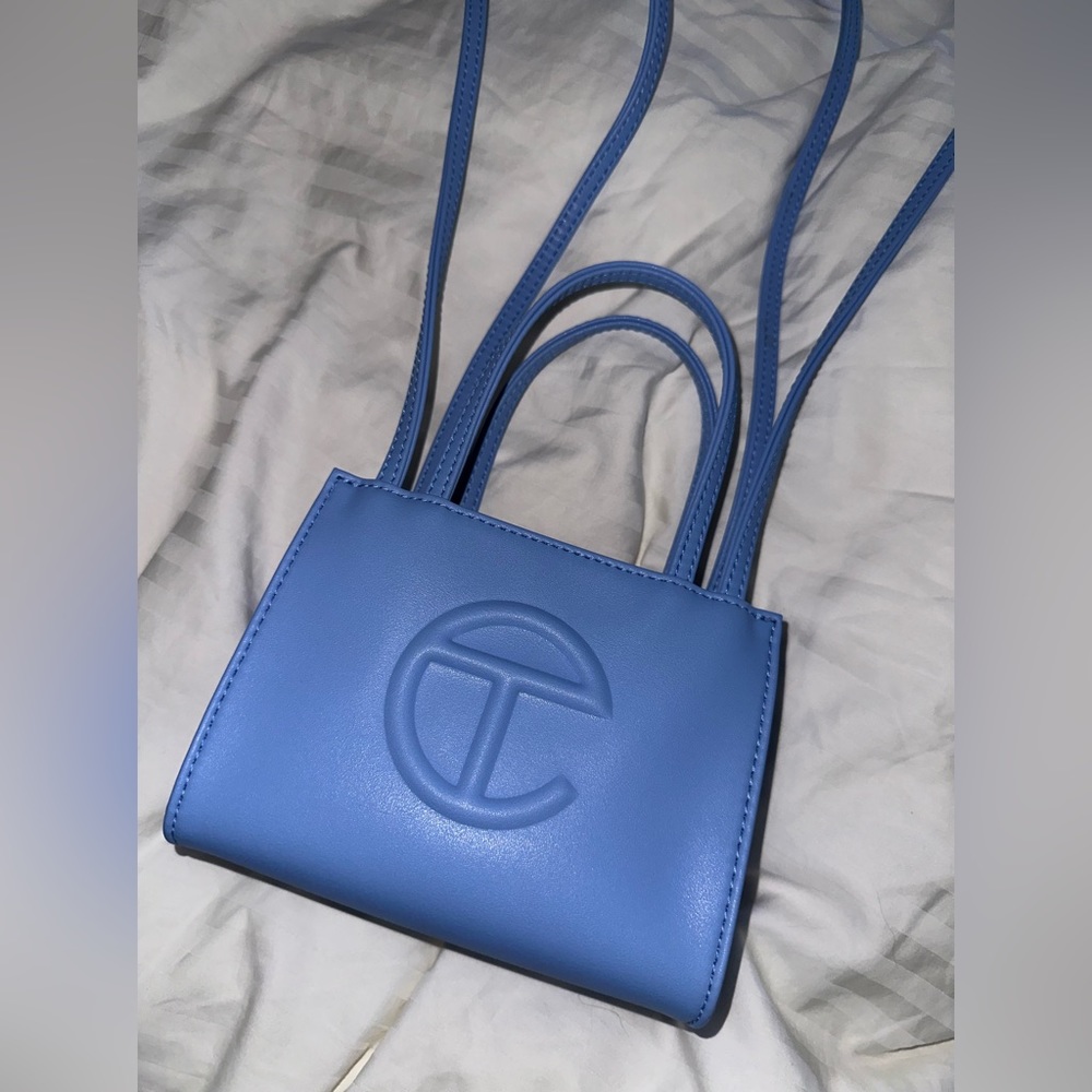 CERULEAN BLUE TELFAR SMALL SHOPPING BAG